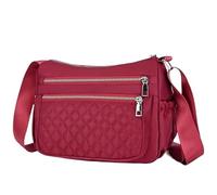 BIBTOO Hobo Bags for Women Casual Quilted Crossbody Purse Waterproof Shoulder Messenger Bag Lightweight Pocketbooks(Red)