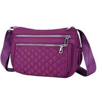 BIBTOO Hobo Bags for Women Casual Quilted Crossbody Purse Waterproof Shoulder Messenger Bag Lightweight Pocketbooks(Purple)
