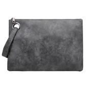 BIBTOO Leather Evening Purse with Large Pocket Lightweight Pouch(Grey)