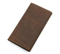 BIBTOO Men's Clutch for Passport Men's Leather Credit Card Holder Cell Phone Bag Wallet,Vintage Leather Long Wallet for Men(2)