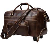 BIBTOO Men's Trolley Case Vintage Cowhide Travel Bag Large Capacity Luggage Business Travel Handbag(1)
