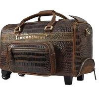 BIBTOO Men's Trolley Case Vintage Cowhide Travel Bag Large Capacity Luggage Business Travel Handbag(3)