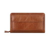 BIBTOO Men's Wallet Long Top Layer Cowhide Clutch Bag Double Zip Money Clip Coin Wallet for Men's