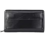 BIBTOO Men's Wallet Long Top Layer Cowhide Clutch Bag Double Zip Money Clip Coin Wallet for Men's(Black)