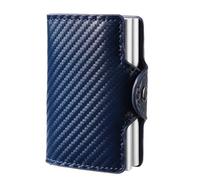 BIBTOO Mini Double Box Metal Wallet Vintage Leather Credit Card Holder for Men and Women Business Card ID Badge Holder Case(3)