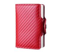 BIBTOO Mini Double Box Metal Wallet Vintage Leather Credit Card Holder for Men and Women Business Card ID Badge Holder Case(4)