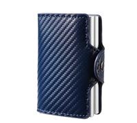 BIBTOO Mini Metal Wallet Vintage Leather Credit Card Holder for Men and Women Business Card ID Badge Holder Case(3)