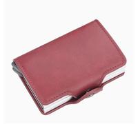 BIBTOO Mini Metal Wallet Vintage Leather Credit Card Holder for Men and Women Business Card ID Badge Holder Case(3)