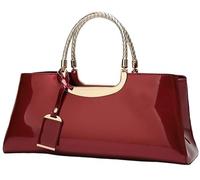 BIBTOO Patent Leather Tote Handbag(5)
