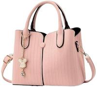 BIBTOO Portable Fashion Women's Shoulder Crossbody Bag Purses Leather Zipper Compartment Handbags Satchel Tote Wallets(Pink)