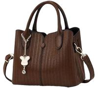 BIBTOO Portable Fashion Women's Shoulder Crossbody Bag Purses Leather Zipper Compartment Handbags Satchel Tote Wallets(Coffee)