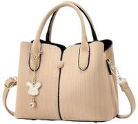 BIBTOO Portable Fashion Women's Shoulder Crossbody Bag Purses Leather Zipper Compartment Handbags Satchel Tote Wallets(Khaki)