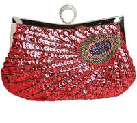BIBTOO Retro Peacock Handbag(Red)