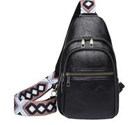 BIBTOO Sling Crossbody for Women and Men Chest Backpack Daypack with Guitar Strap Fanny Pack Belt(Black)