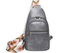 BIBTOO Sling Crossbody for Women and Men Chest Backpack Daypack with Guitar Strap Fanny Pack Belt(Dark Gray)