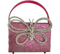 BIBTOO Small Evening Bag Clutch Purses for Women Butterfly Rhinestones Tote Purse Sparkling Handbag Bags(Brose)