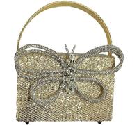 BIBTOO Small Evening Bag Clutch Purses for Women Butterfly Rhinestones Tote Purse Sparkling Handbag Bags(Bgold)