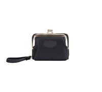 BIBTOO Small Wallet for Women Leather Mini Wristlet Clutch Purse(Black)