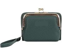 BIBTOO Small Wallet for Women Leather Mini Wristlet Clutch Purse(Green)