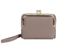 BIBTOO Small Wallet for Women Leather Mini Wristlet Clutch Purse(Grey)