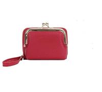 BIBTOO Small Wallet for Women Leather Mini Wristlet Clutch Purse(Red)