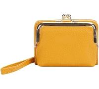 BIBTOO Small Wallet for Women Leather Mini Wristlet Clutch Purse(Yellow)