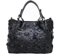 BIBTOO Square Geometric Women's Bag Leather Design Ladies's Multi-color Tote Handbag Fashion Handbags(Black)