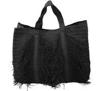 BIBTOO Straw Beach Bag Vintage Shoulder Hobo Crossbody Clutch Purse Women Summer Travel Satchel Top-Handle Tote Handbag(Black)