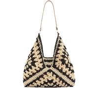 BIBTOO Straw Hobo Bags(Black)