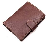BIBTOO Wallets for Men Large Capacity Genuine Leather Trifold Men Wallet/Credit Card Holder with ID Window(B)