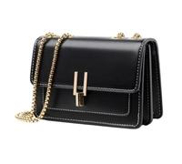 BIBTOO With Gold Chain Shoulder & Crossbody Strap for Women(Black)