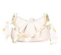BIBTOO Women Fashion Pleated Purse Underarm Small Tote Cloud Shape Clutch Handbag Chain Hobo Crossbody Satchel(Beige)