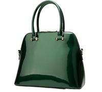BIBTOO Women Handbag Patent Leather Top Handle Purse Glossy Shoulder Bag Work Evening Party Shopper Crossbody Satchels(Green)