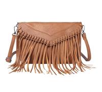 BIBTOO Women Leather Shoulder Handbags(Brown)