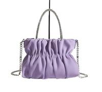 BIBTOO Women Pleated Clutch Evening Handbag for Parties Soft Vegen Leather Shoulder for Women Chain Crossbody Purple(Purple)
