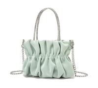 BIBTOO Women Pleated Clutch Evening Handbag for Parties Soft Vegen Leather Shoulder for Women Chain Crossbody Purple(Green)