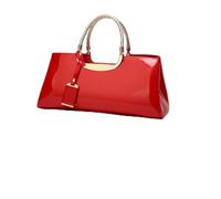 BIBTOO Women PU Patent Leather Tote Handbag(Hot Pink)