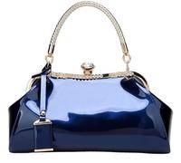 BIBTOO Women Retro Top Handle Handbag(Blue)