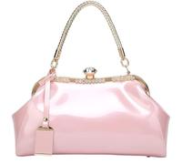 BIBTOO Women Retro Top Handle Handbag(Pink)