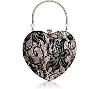 BIBTOO Women's Evening for Wedding Party Cluth Evening Handbag with Chain Heart Design Shoulder Makeup Purse