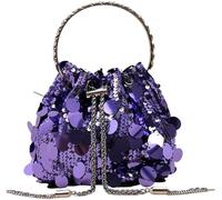 BIBTOO Women's Glitter Sequin Mini Shoulder Glitter Purse Crossbody Evening Tote Handbag Clutch Bag Glitter Shoulder Bags(Purple)