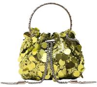 BIBTOO Women's Glitter Sequin Mini Shoulder Glitter Purse Crossbody Evening Tote Handbag Clutch Bag Glitter Shoulder Bags(Yellow)
