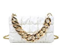 BIBTOO Women's Retro Lattice Envelope Crossbody Bag Chain Shoulder for Women Vintage Clutch Purse Handbag Satchel Bags Totes(White)