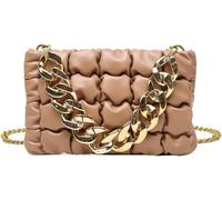 BIBTOO Women's Retro Lattice Envelope Crossbody Bag Chain Shoulder for Women Vintage Clutch Purse Handbag Satchel Bags Totes(Khaki)