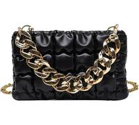 BIBTOO Women's Retro Lattice Envelope Crossbody Bag Chain Shoulder for Women Vintage Clutch Purse Handbag Satchel Bags Totes(Black)