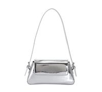 BIBTOO Women's Shiny Leather Underarm Shouler Evening Crossbody Bag Party Handbags Purse Clutch Bags for Women Satchels(Silver)