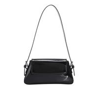BIBTOO Women's Shiny Leather Underarm Shouler Evening Crossbody Bag Party Handbags Purse Clutch Bags for Women Satchels(Black)