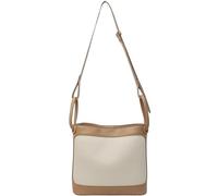 BIBTOO Womens Vegan Leather Shoulder Bag(White Khaki)