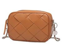 BIBTOO Woven Camera Crossbody Purses for Women Elegant Leather Shoulder Bag Square Phone Handbag with Adjustable Chain(1)