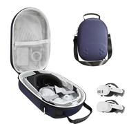 bibuks Hard Carrying Case Compatible with Oculus Meta Quest 3/3S,VR Headset Elite Strap and Touch Controller Accessories Carry Case,Hard Shell Travel Storage Bag (Blue)